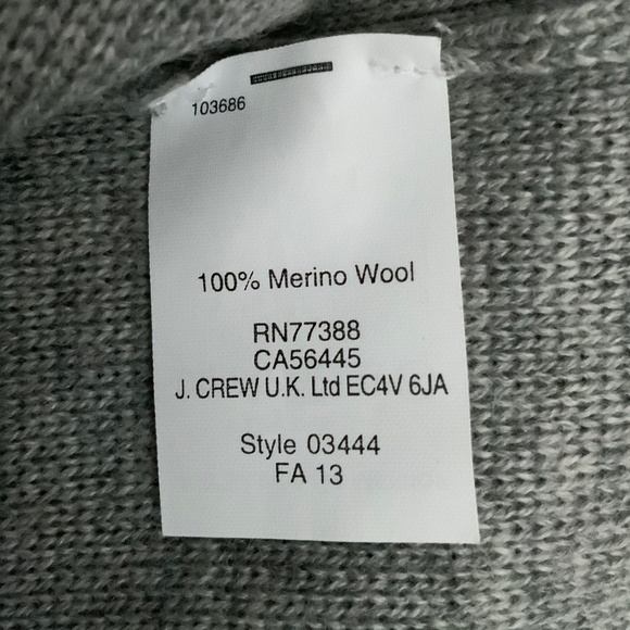J Crew Wool Tunic Sweater Front Patch Pockets Grey SZ S - Picture 6 of 6